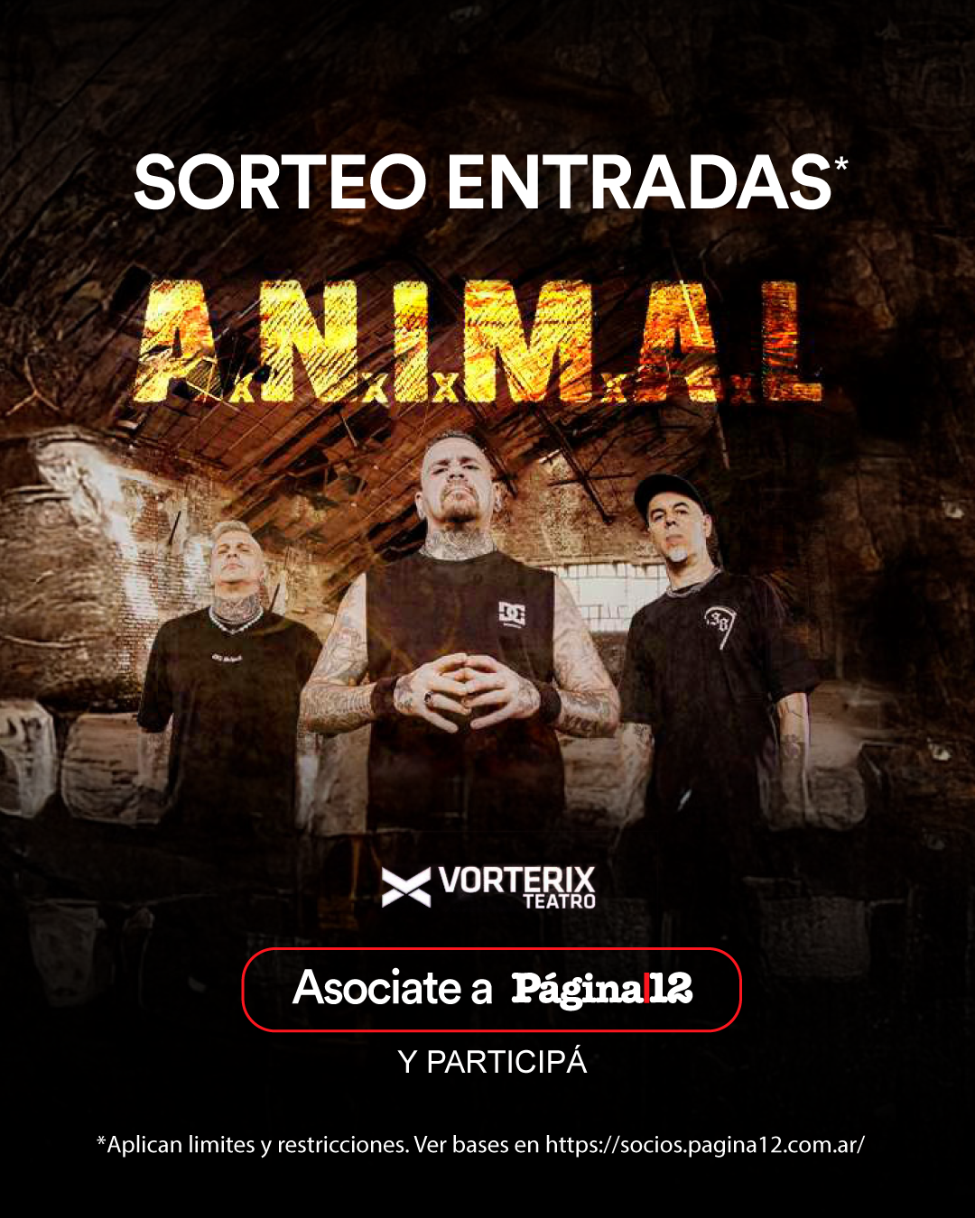 Beneficio ¡Participa por un par de entradas para A.N.I.M.A.L en el Teatro Vorterix! de Soci@s