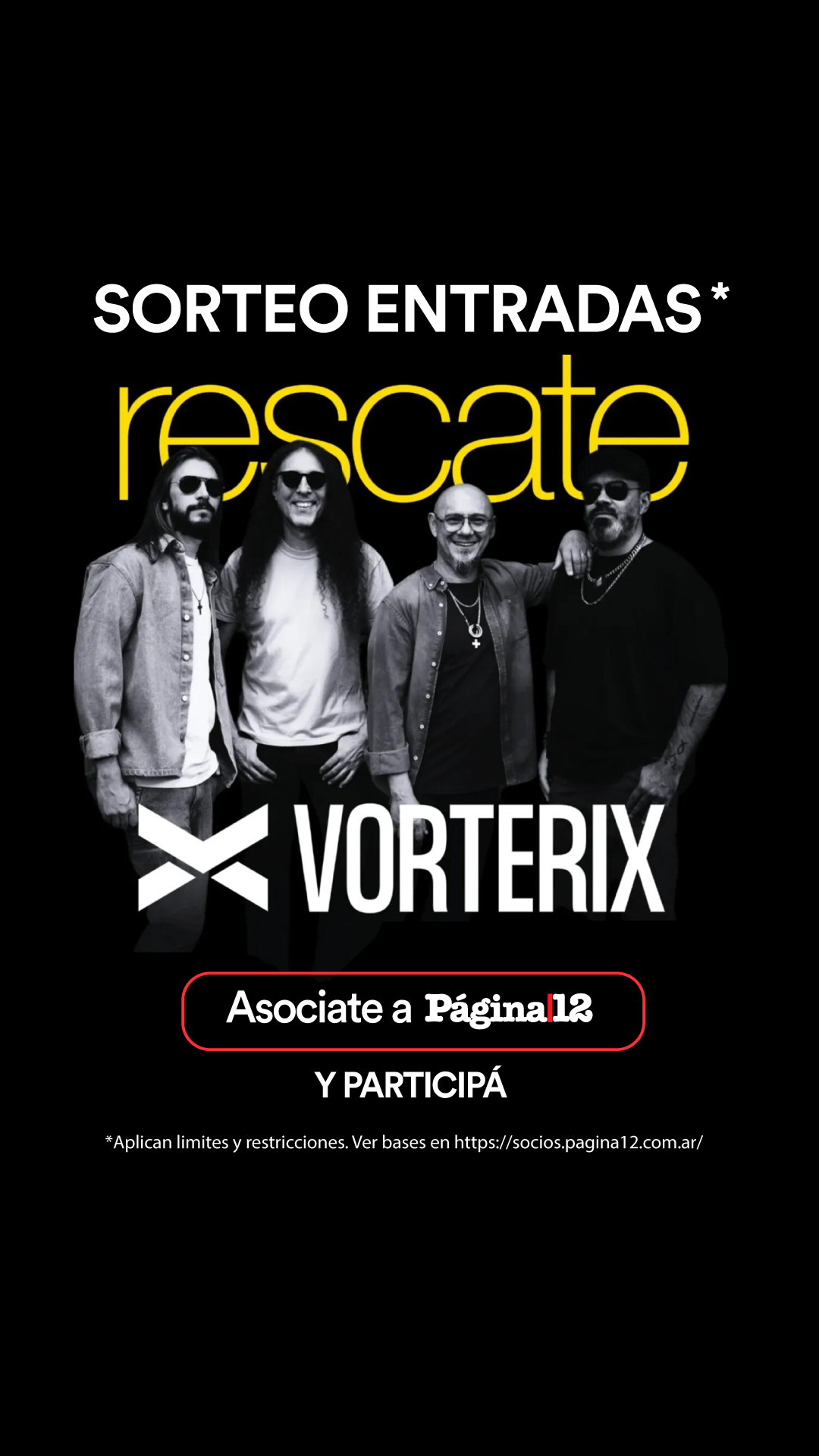 Beneficio ¡Participa por un par de entradas para Rescate en el Teatro Vorterix! de Soci@s