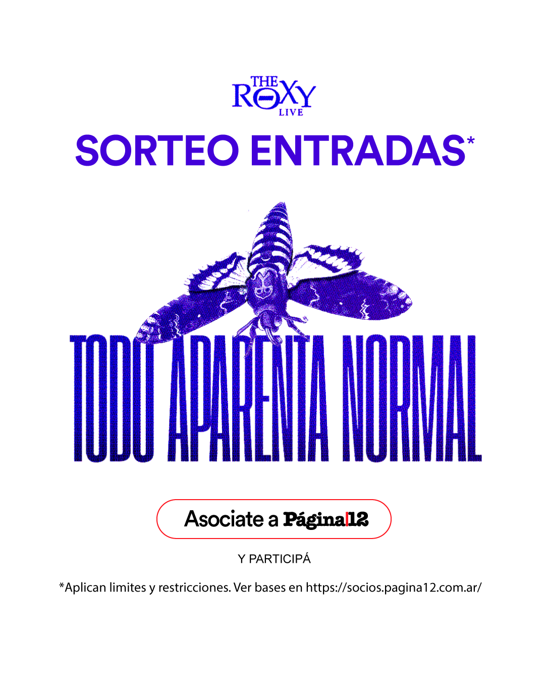 Beneficio ¡Participa por un par de entradas para Todo aparenta Normal en el Roxi! de Soci@s