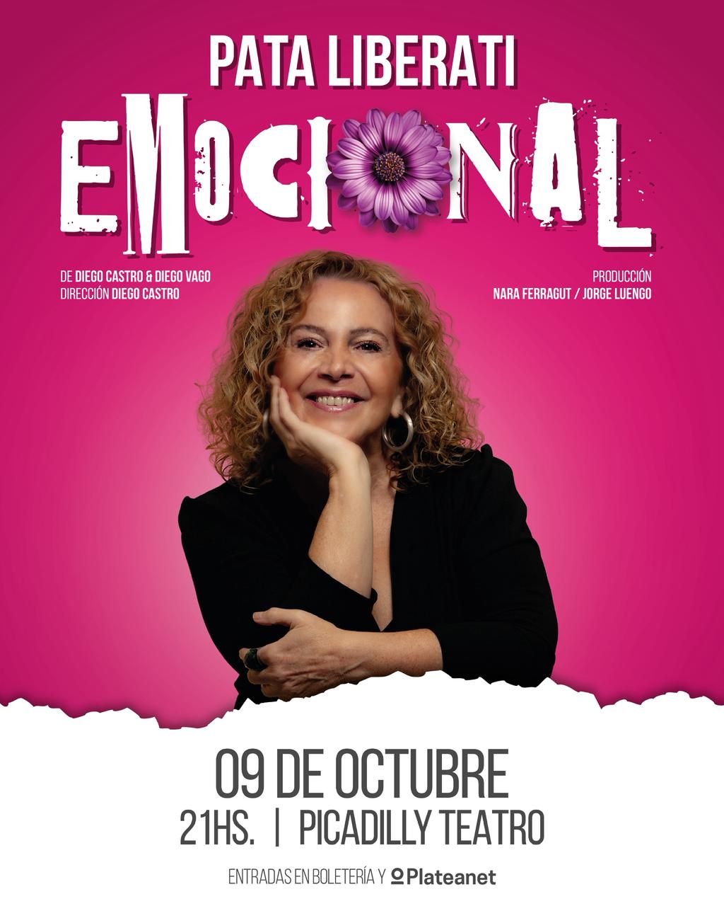 Beneficio ¡Participa por un par de entradas para Emocional el unipersonal de Pata Liberati! de Soci@s