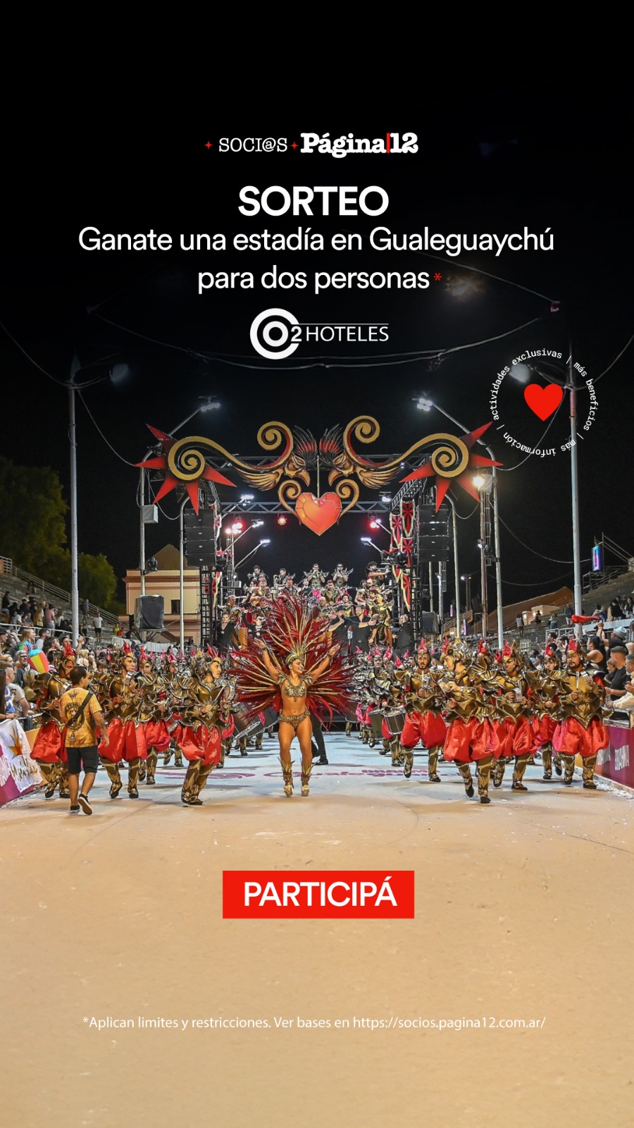 Beneficio ¡Participá del sorteo por una estadía para dos personas en Gualeguaychú exclusivo para soci@s! de Soci@s